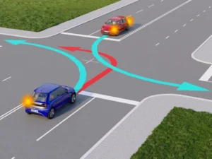 Пять условий поворота налево на перекрёстке (ПДД Молдовы)
